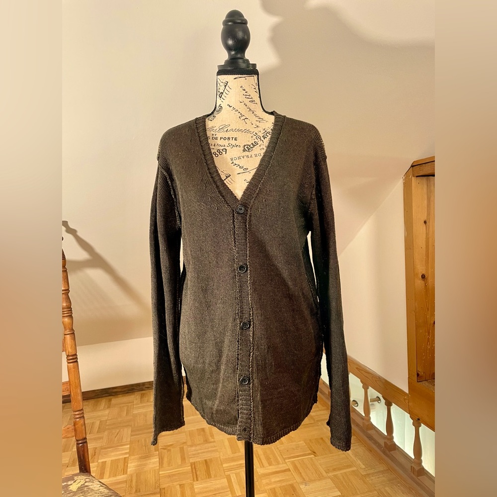 Paul Smith brown linen knit cardigan sz. L